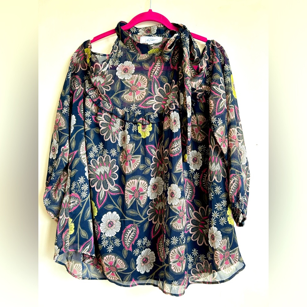 Libby Edelman floral blouse size XL